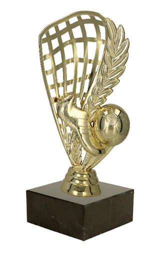 Fußball Pokal Netz in Gold 14 cm Hoch