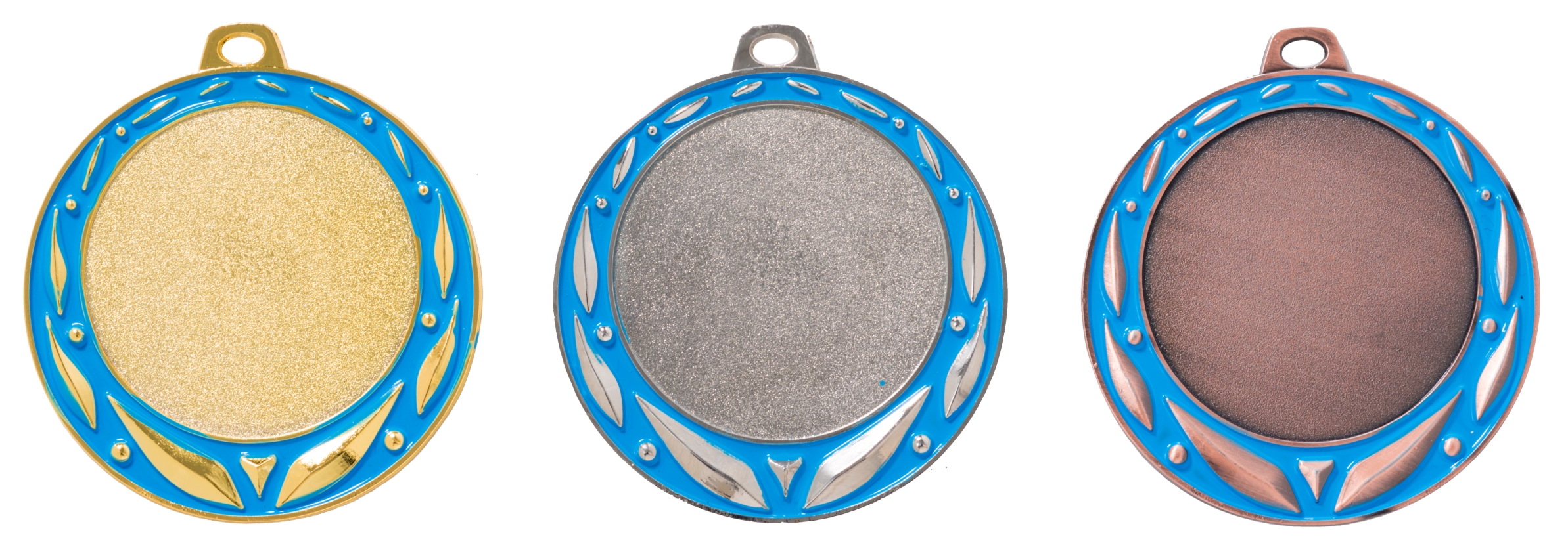 Zamak Medaille/Blau 70mm Lieferbar in Gold-Silber - Bronze